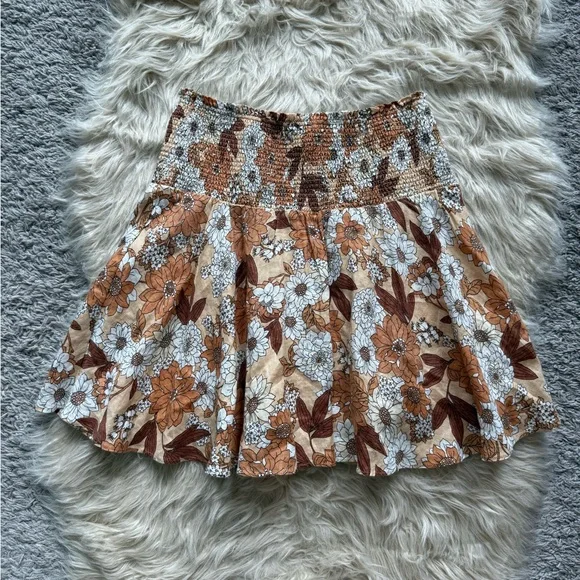 NWOT J. Crew Linen Floral Smocked Skirt - Picture 8 of 10